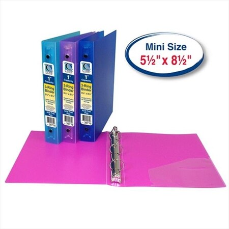 C-Line Products C-Line Products 30710BNDL6EA Mini Size 3-Ring Poly Binder 1 Inch Capacity - Color May Vary - Set of 6 Binders 30710BNDL6EA